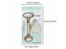 Conjunto de Ferramentas Faciais Gua Sha, Rolo Jade para o Rosto, Facial Mulheres, Massageador Facia L. GOKOCO