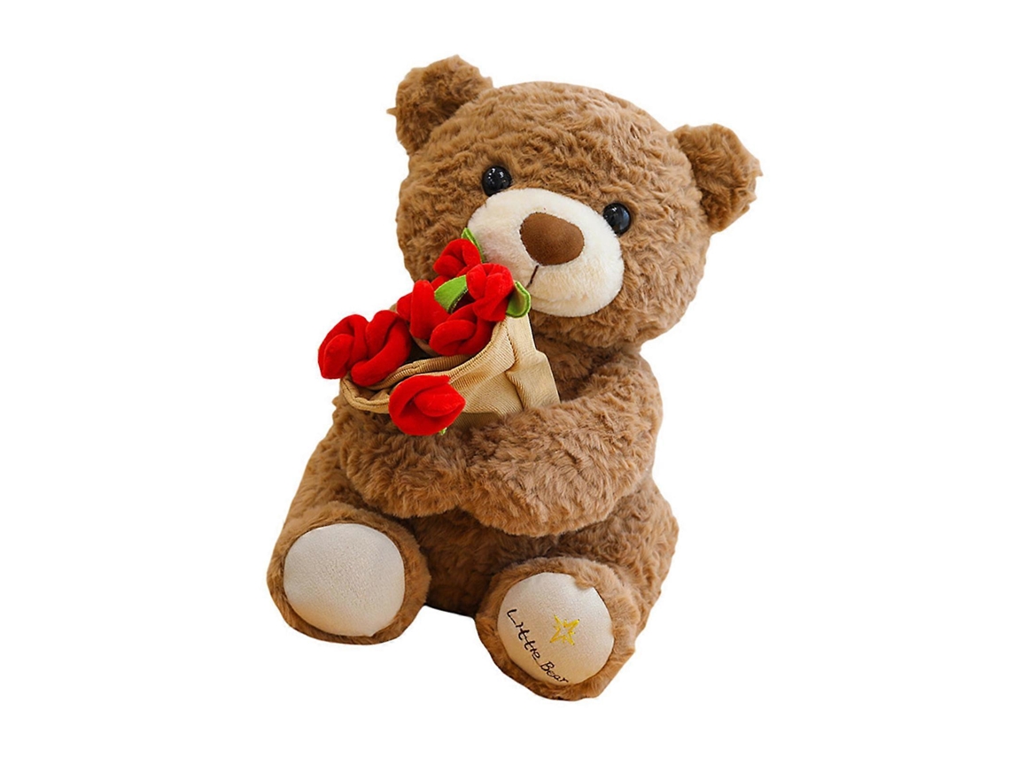 Urso De Pelúcia Com Buquê De Rosas, Presente Memorável, 60 Cm
