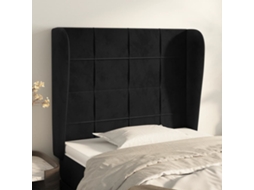 Vidaxl Cabeceira De Cama C/ Abas Veludo 93x23x118/128 Cm Preto
