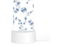 Luminária Noturna Led Durável E Resistente À Ferrugem, Com Design Floral De Flor Azul Ideal Banheiro, Corredor E