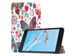 Capa‑flip Horizontal Pu Pintada Halinuia Com Padrão Borboleta Colorida E Suporte Triplo Para Lenovo E7 / Tb‑7104f