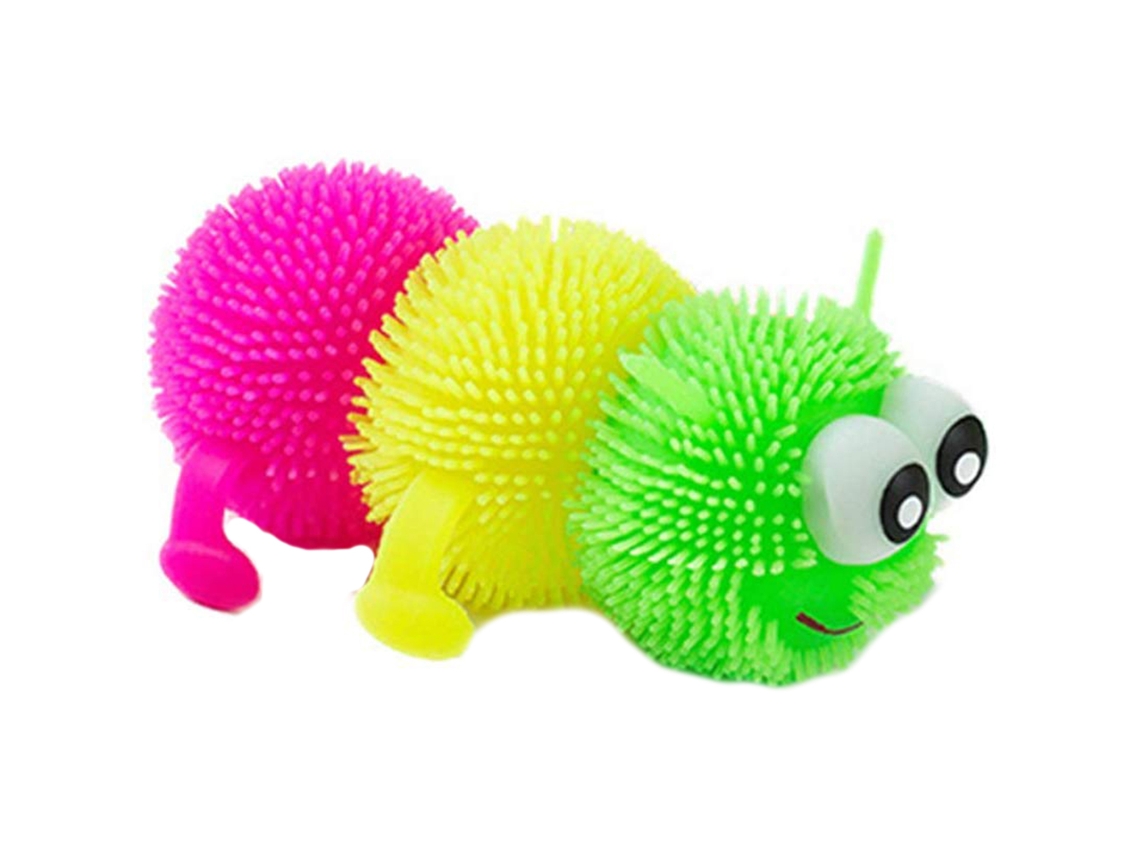 Brinquedo De Lagarta Com Luz Brilhante Soft Anti Stress Puffer Toy Para Crianças