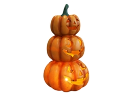 Decoração de Halloween de abóbora iluminada empilhada S/MARCA