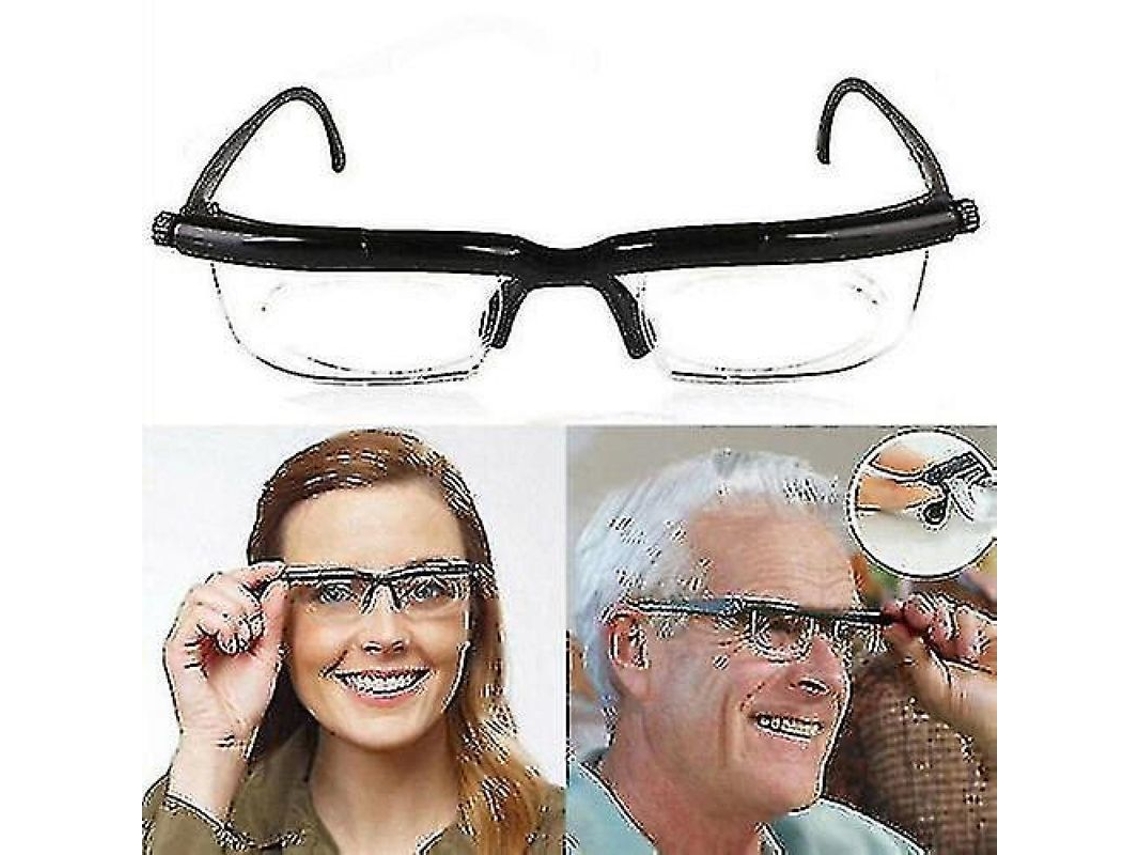 Óculos Ajustáveis de Foco Variável Dial Vision para Leitura e Distância 6.0 a +3.0 Dioptrias