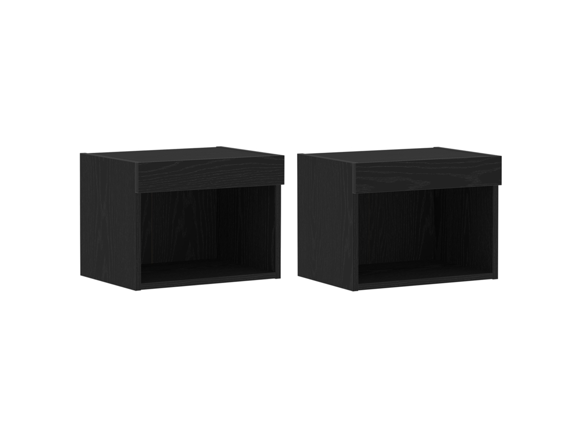 Conjunto 2 Gabinete Para Tv Vidaxl Preto Derivados De Madeira (40 X 30 X 30 Cm)
