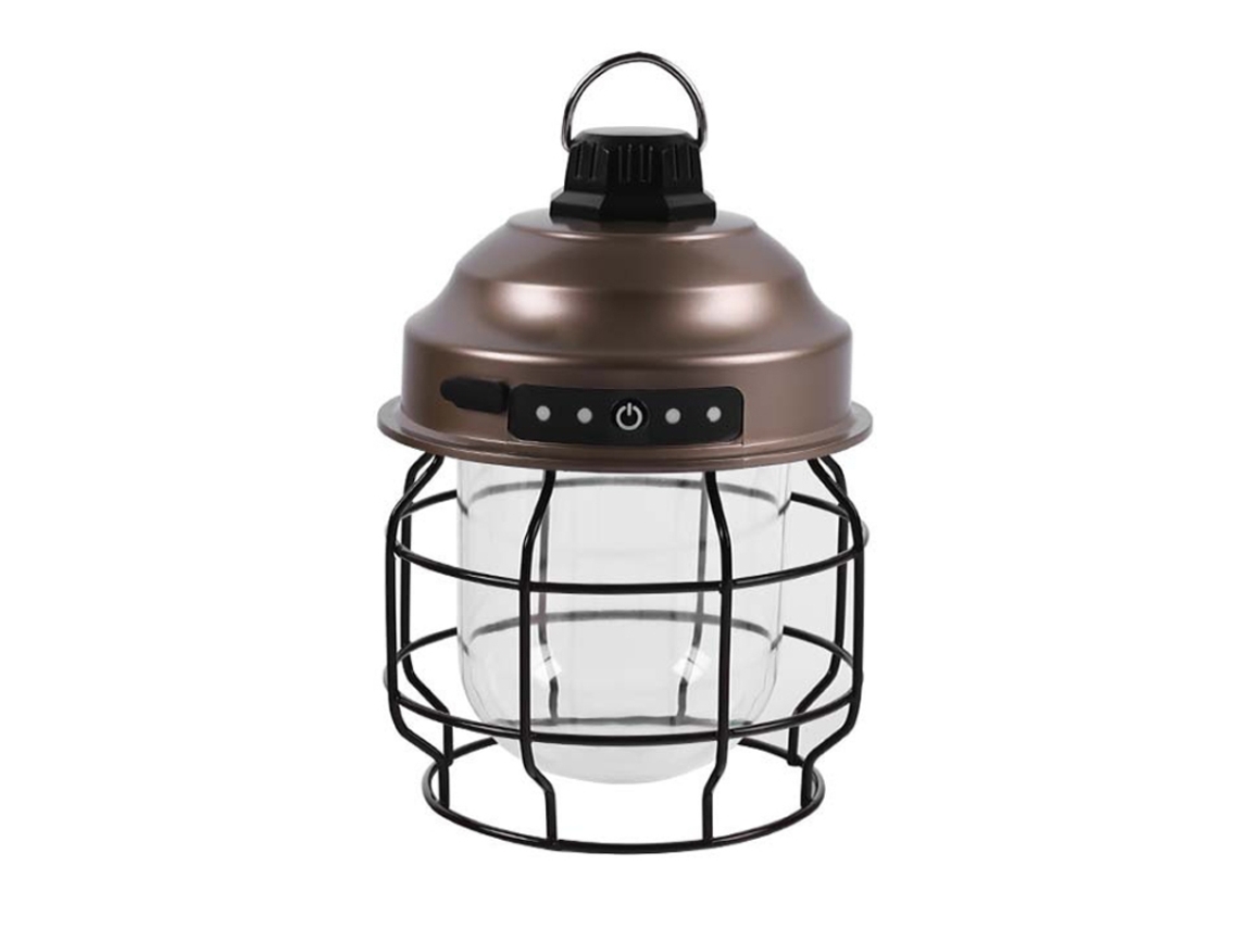 Lanterna Portátil Para Camping Ao Ar Livre Com Mosquetão (cobre Retrô)