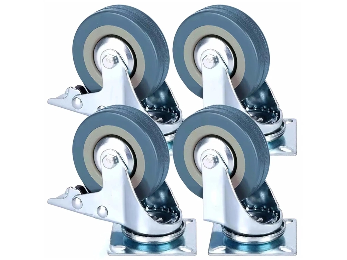 Conjunto De 4 Rodízios Reforçados De 5 Cm (2 Polegadas) Com Rolamentos