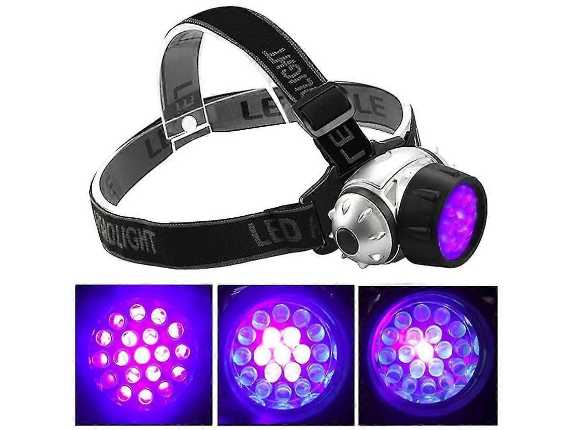 19 Led Multifunction Ultraviolet Flashlight Light Banknote Detector Uv Head Lamp GOKOCO