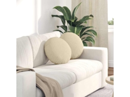 Vidaxl Almofadas De Assento 2 Unid. Tecido Creme Ø40 X 13 Cm