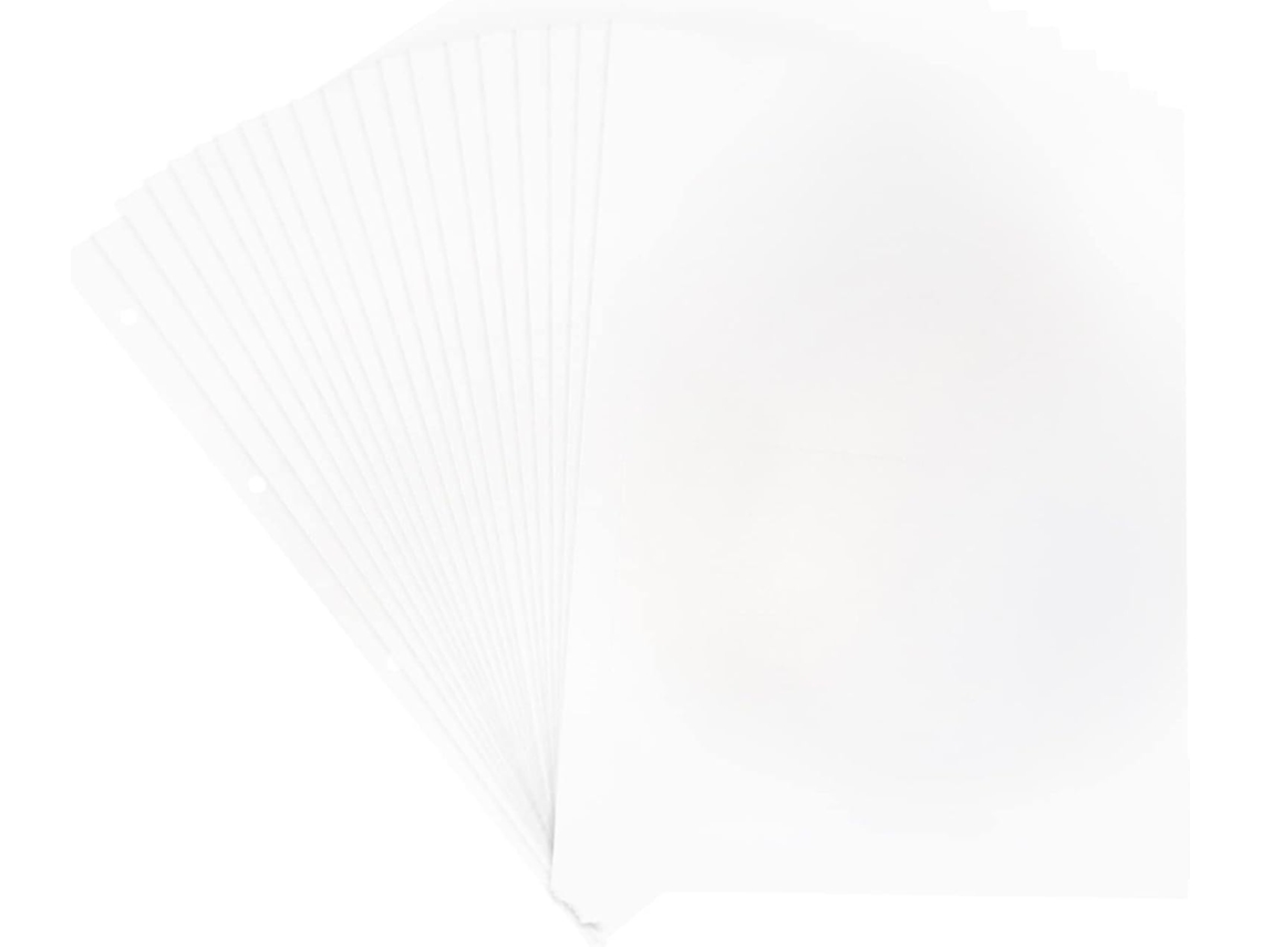 Ultechnovo Lote De 20 Páginas De Recarga Para Álbum De Fotos Com 4 Anneaux - Pochettes Em Pp Blanc