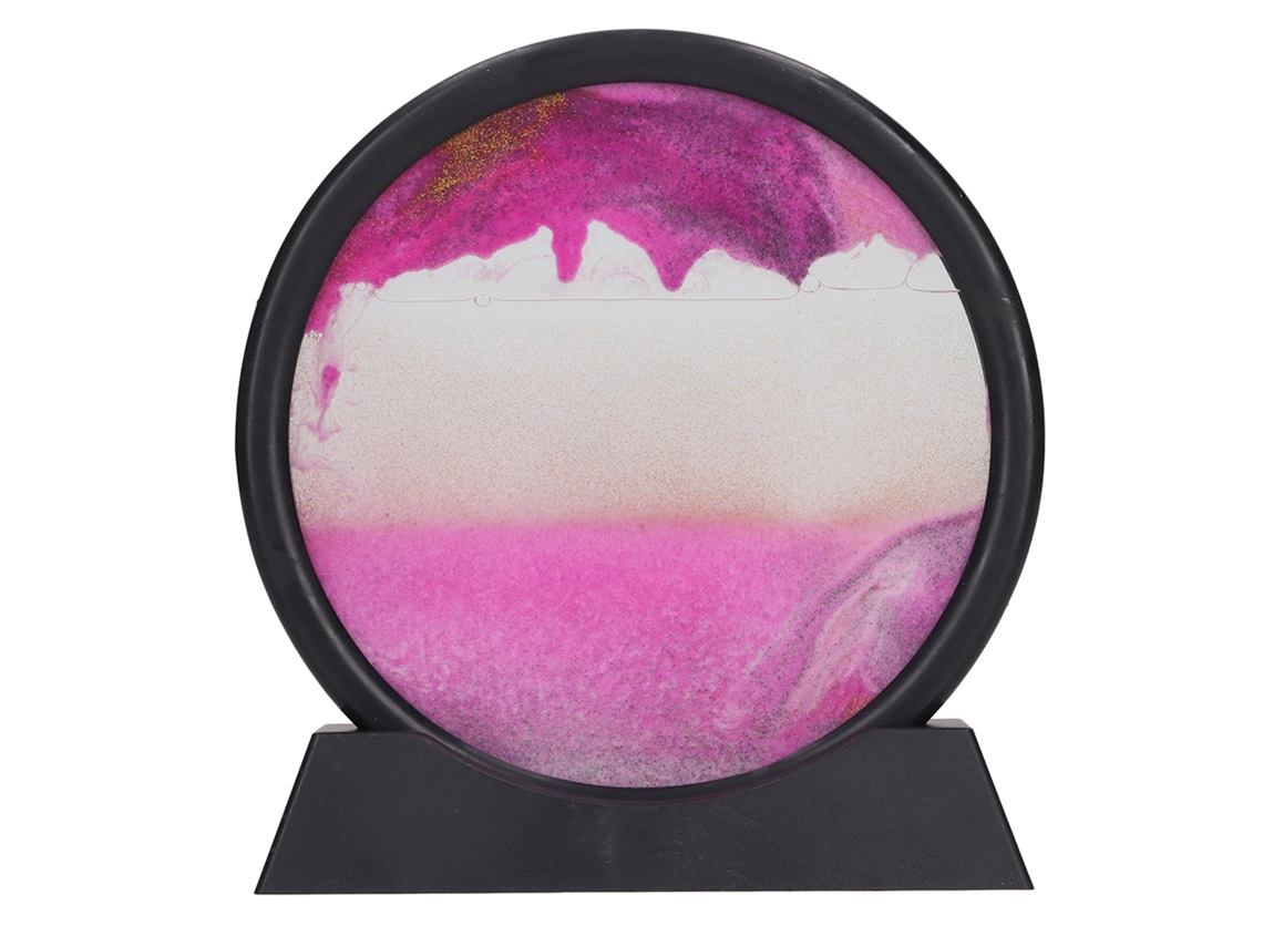 Primerox quadro de Arte com Areia Móvel 7 Polegadas Decorativo 3d Paisagem Marinha Rosa para Lar Escritório