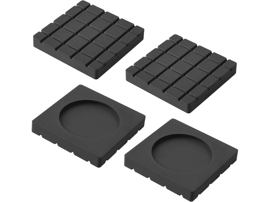 Conjunto De 4 Almofadas Amortecimento Vibração Para Máquina De Lavar Roupa, Com Pés Antiderrapantes E Absorção De Impacto, Em Borracha Preta