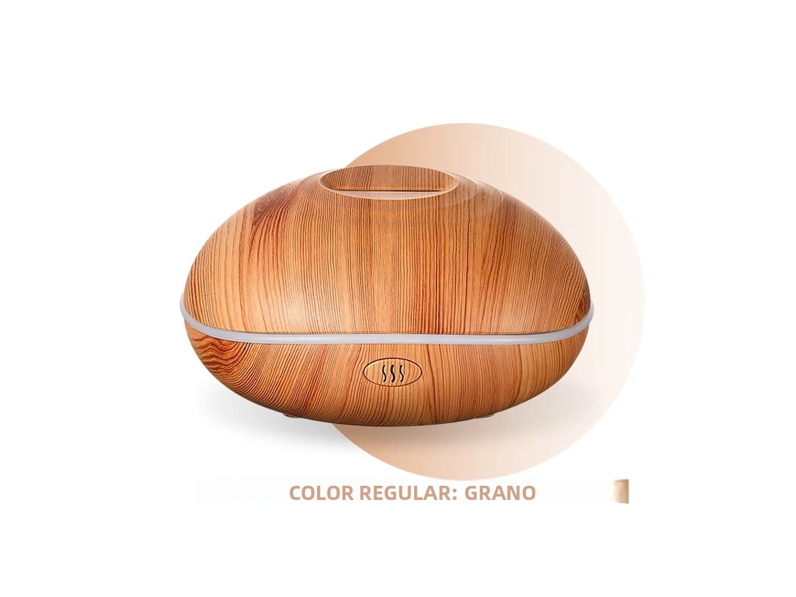 (cor Madeira Clara) Umidificador Ultrassônico De Aromas De 200ml Com Controle Remoto E 7 Cores De Luz.
