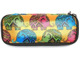 Estojo para lápis com estampa de elefante nativo, grande capacidade, organizador para marcadores e maquiagem, ideal para...