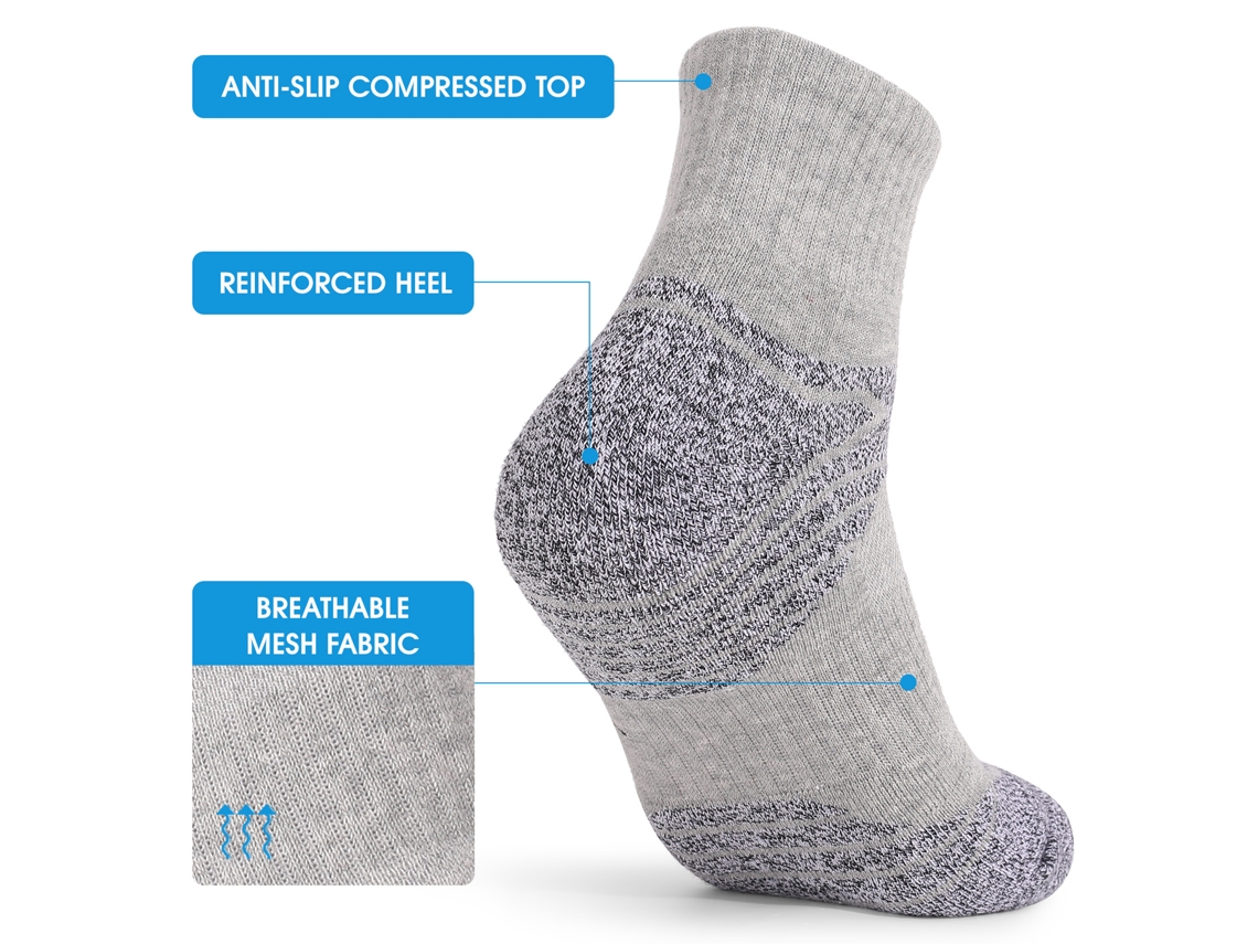 Meias de Algodão Atletas 3 Pares para Homem, Caminhada, Trekking | S/MARCA