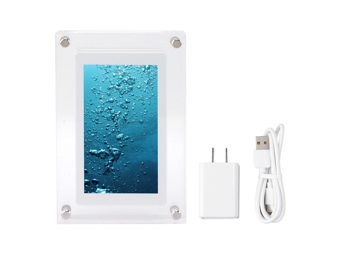Lurelia Moldura Digital Em Acrílico E Tecido, Usb, Com Controlo Tátil, 1000 Mah, 5 Polegadas, Para Fotos, Vídeos E Presente Personalizado