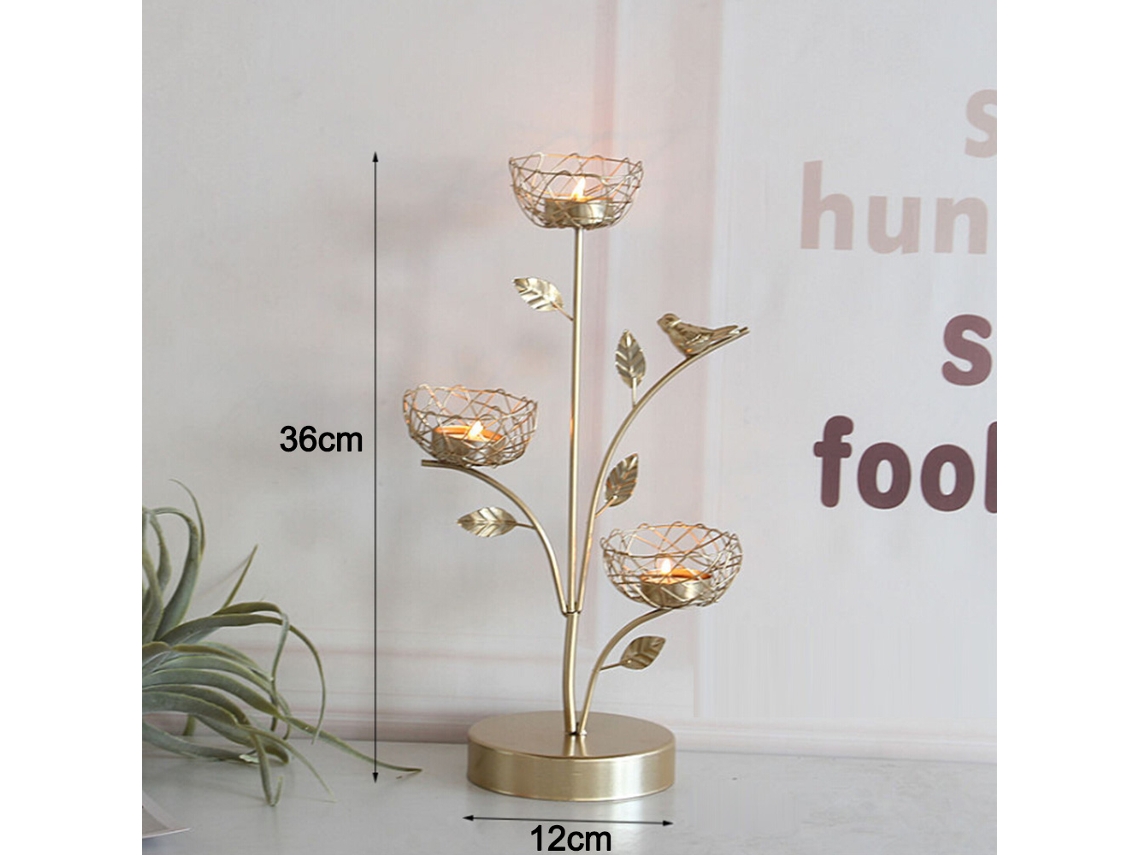 Vela Decorativa Nordic Iron Art com Pomba Dourada, LAXISCREED