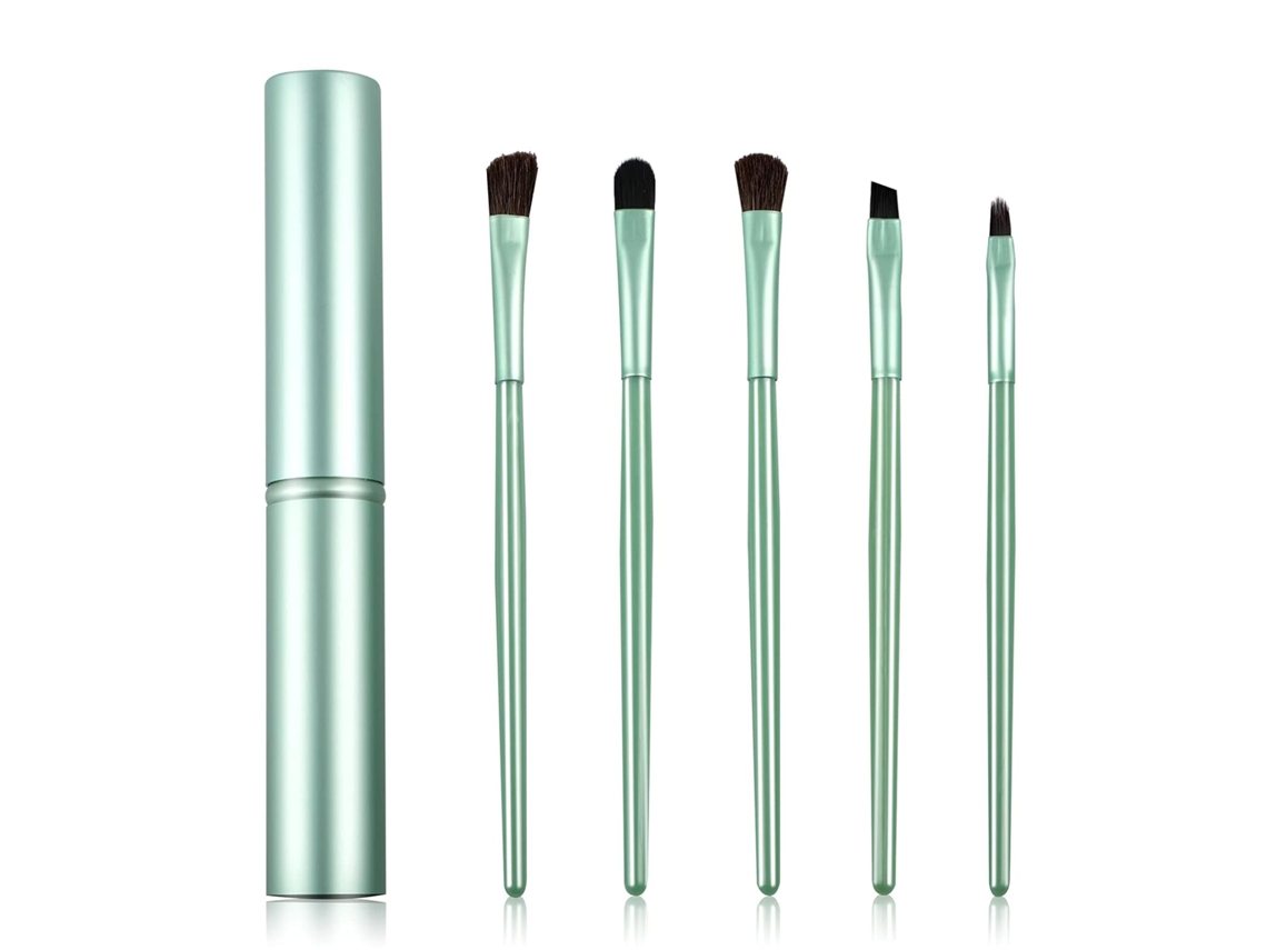 Pincéis De Maquiagem 5 Peças Bristas Sintéticas Macias Pincéis Cosméticos Portáteis Para Olhos Com Balde De Maquiagem