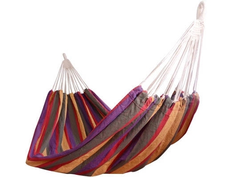 Outsunny rede para Pendurar na Praia Jardim Piscina ou Camping - Multicolor Roxo - 70% Algodão - 210x150cm