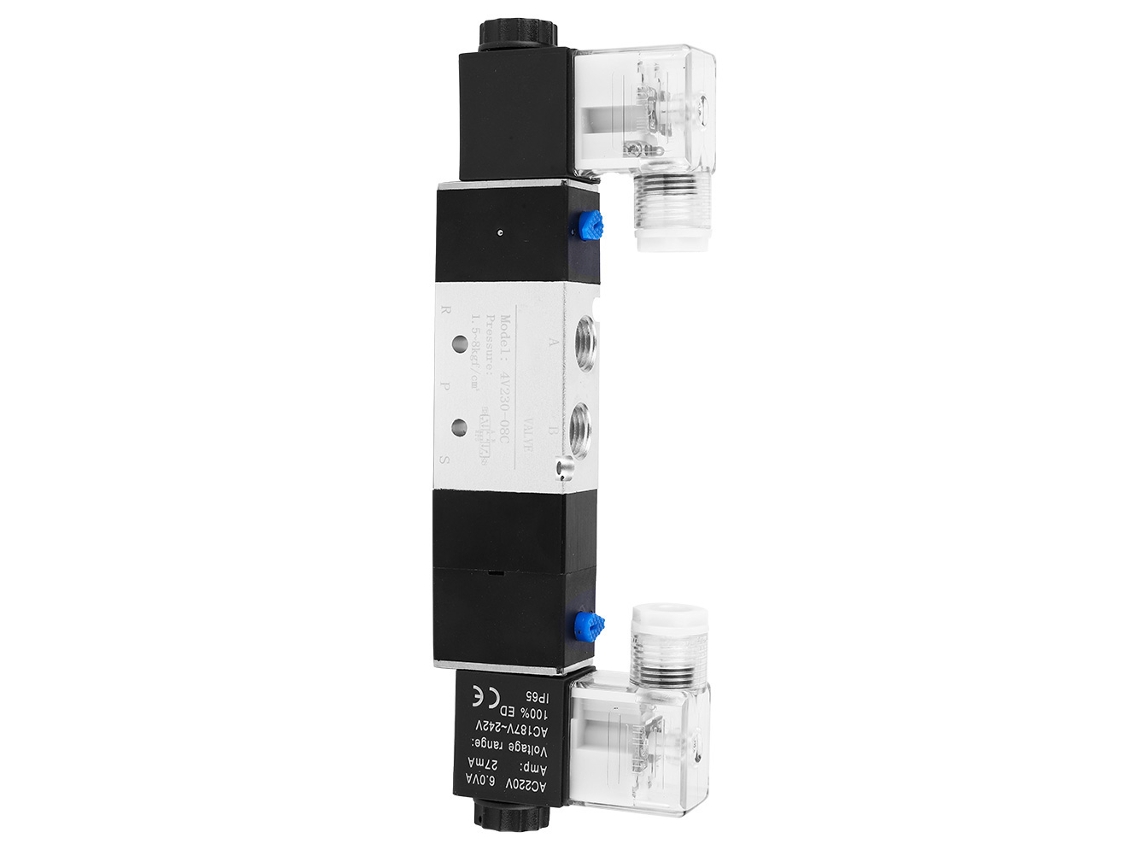 Válvula Solenoide Pneumática 3 Posições 5 Vias Laxiscreed Para Controlo De Ar