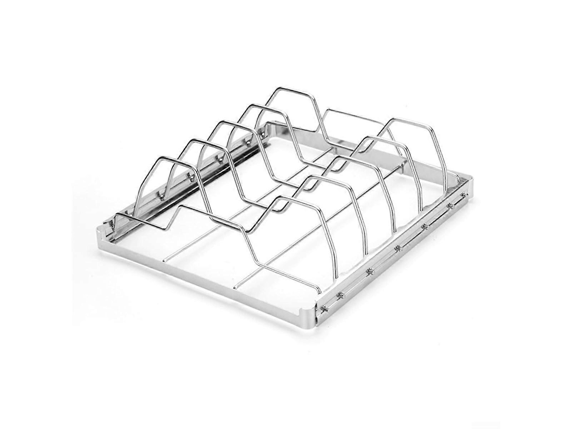 Suporte Para Costelas Em Aço Inoxidável Para Churrasco Com Distribuição Uniforme De Calor, Comporta 5 Costelas.
