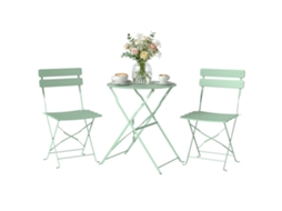 Conjunto De Jardim Metal Cor Verde 58x58x70 Cm Outsunny