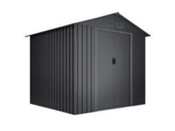 Abrigo de Metal WASABI Metálico Antracite 5,27m² 261x202x202 cm 4 Grelhas Anti-Condensação Porta de Correr Dupla