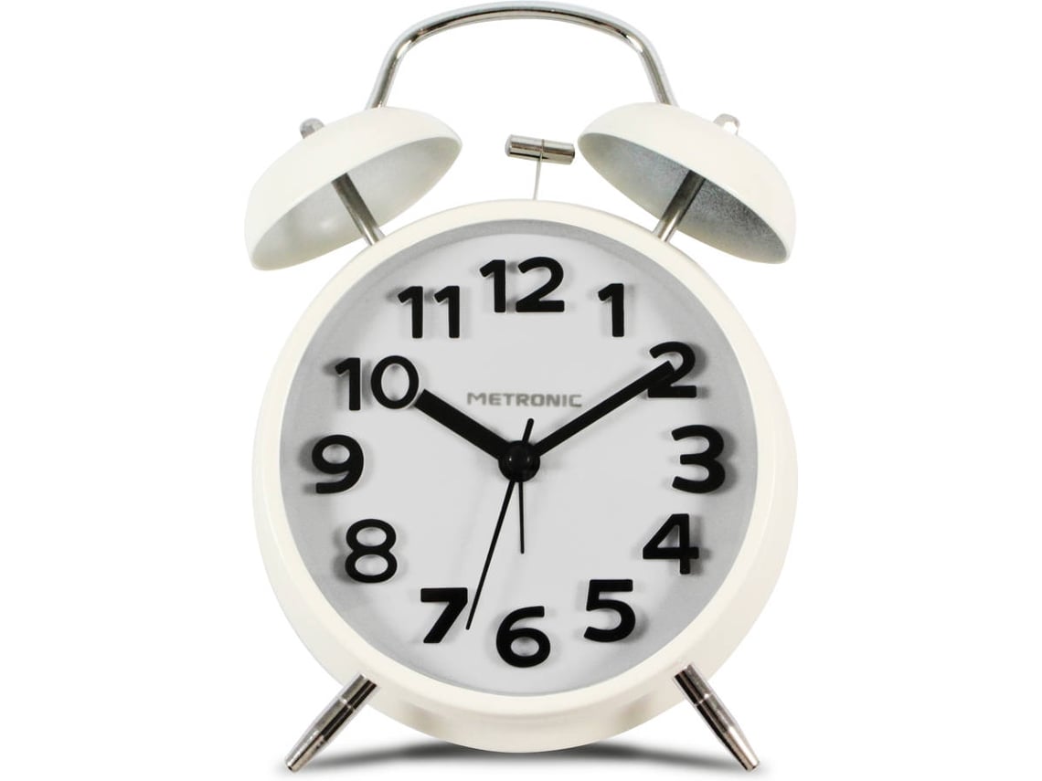 Relógio Despertador METRONIC Vintage Branco