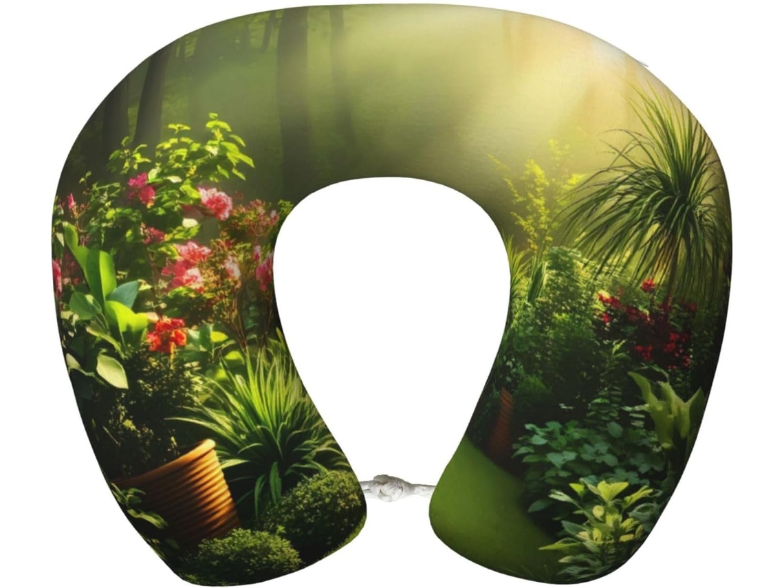 Travesseiro de Viagem Ergonômico Lush Garden Retreat Conforto Leve Viagens | S/MARCA