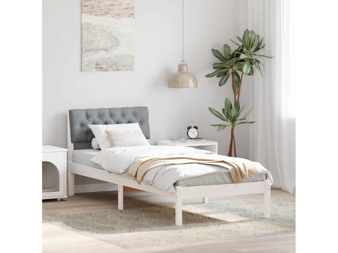 Vidaxl Estrutura Da Cama Branco E Cinza Claro 80 X 200 Cm