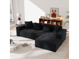 Sofá Cloud Modular Em L Com Chaise Longue, Assento Profundo E Design Sem Estrutura Para Sala E Quarto
