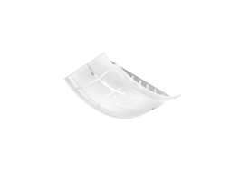 Plafon Médio Nereide 45x31cm Em Vidro Acetinado Serigrafado Branco 2xe27, Base Cromada, Design Moderno, Ip20, Max 2x52w Gea Luce