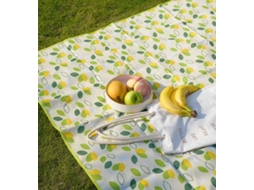 Lurelia Manta De Piquenique 200 Cm X 200 Cm Folhas Verdes Impermeável Anti-areia Dobrável Portátil Com Alça Para Praia Parque Campismo