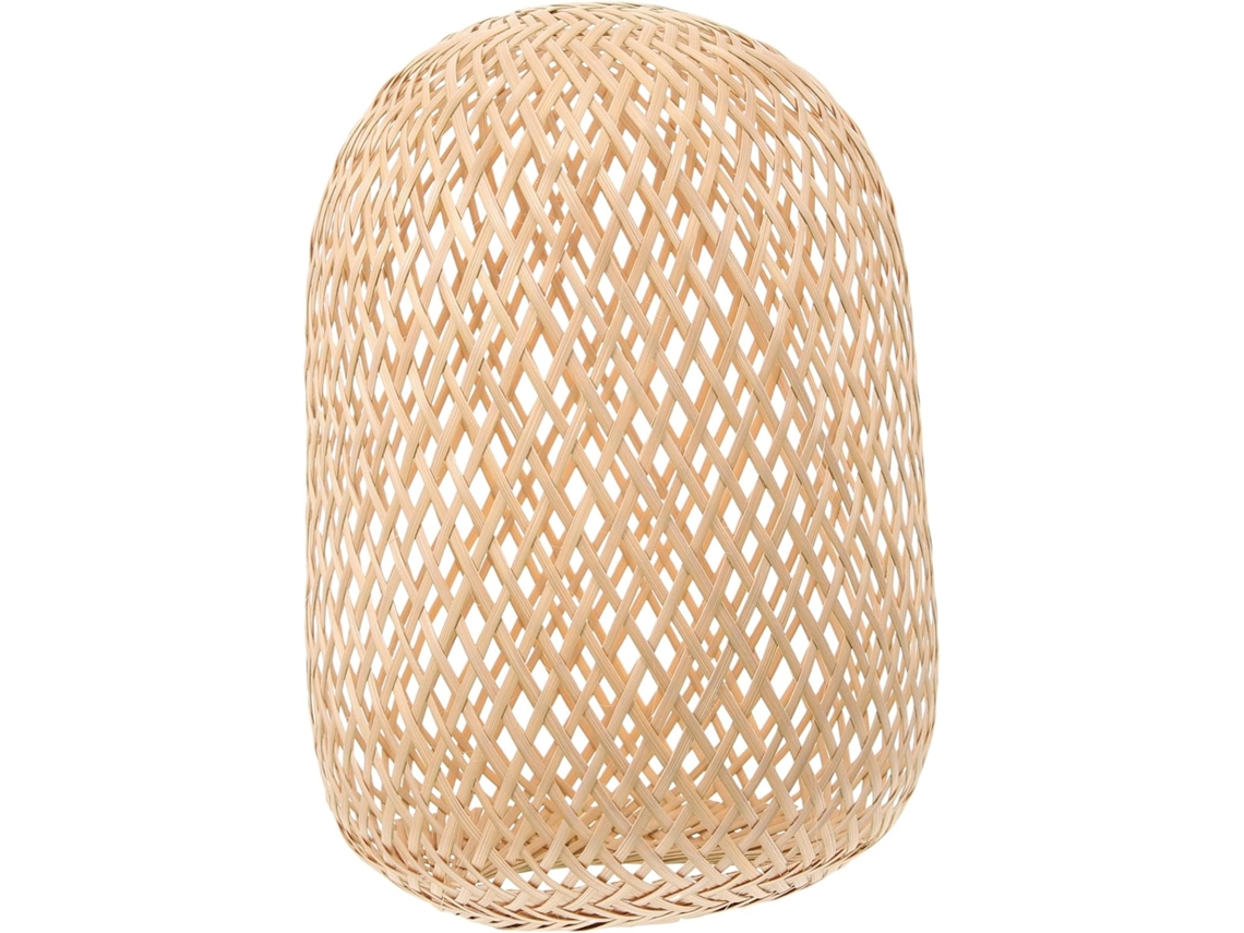 Enfeite Decorativo para Pendurar, Feito de Bambu Natural Trançado, com Design Vazado, 18 Cm de Diâmetro X 25 Cm de Altura, Leve. SFUSHOS