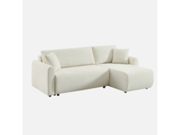 Sofá-cama De Canto Reversível Com Arrumação, 3 Lugares, Creme