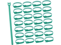 Conjunto de 100 Stobaza Presilhas Cabo Reutilizáveis em Nylon Verde com Fecho Velcro, Fixadores Autotravantes