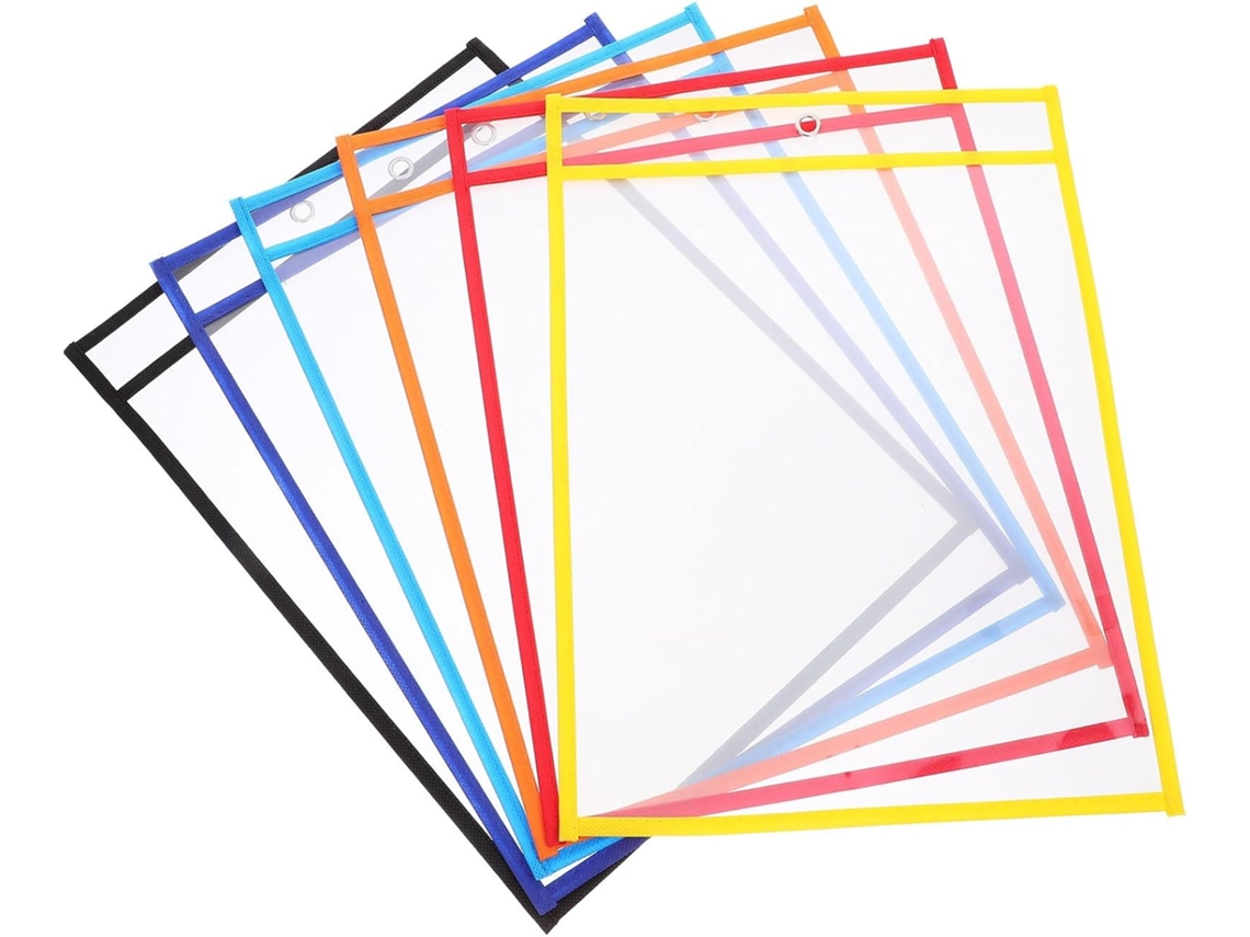 Conjunto De 6 Pastas Reutilizáveis Para Escrita Com Marcador Quadro Branco, Em Diversos Estilos,