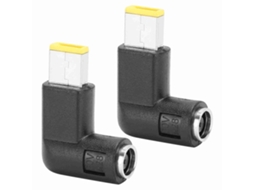 2 Adaptadores Conector Cotovelo Dc7.9x5.5mm Plug Quadrado Preto Para Thinkpad