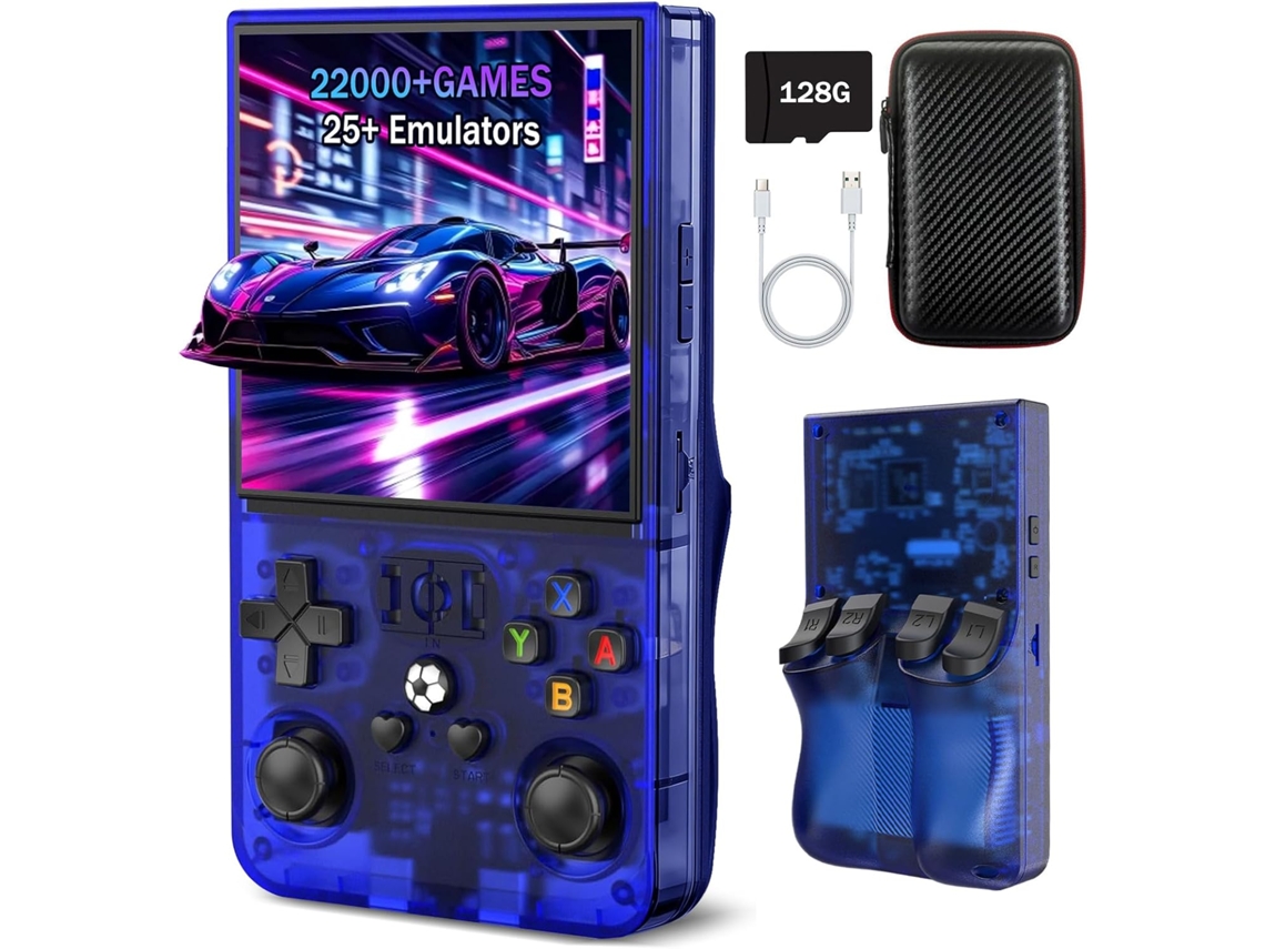 Console de Jogos Portátil R36max VONKELIOS com Tela 4 Polegadas, 128 Gb, 22.000 Jogos