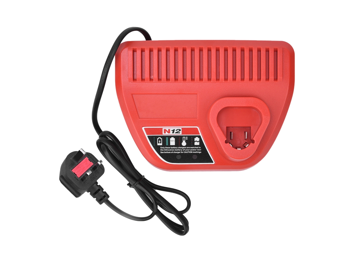 Carregador de bateria de lítio 10,8 V 12 V para baterias M12 e N12 (48-11-2401 e 48-11-2402), plugue padrão Reino Unido 220 V