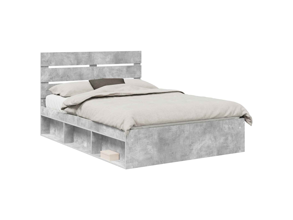 Estrutura da Cama com Cabeceira Cinza Concreto 150x200 cm MAISON EXCLUSIVE