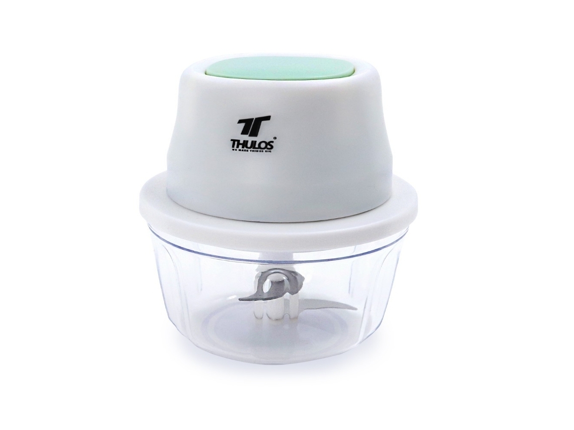 Mini Picador USB 350 ml com Lâmina em Aço Inox e Cabo de Carregamento 30W Compacto e Potente Descubra a praticidade de preparar alimentos com o THULOS