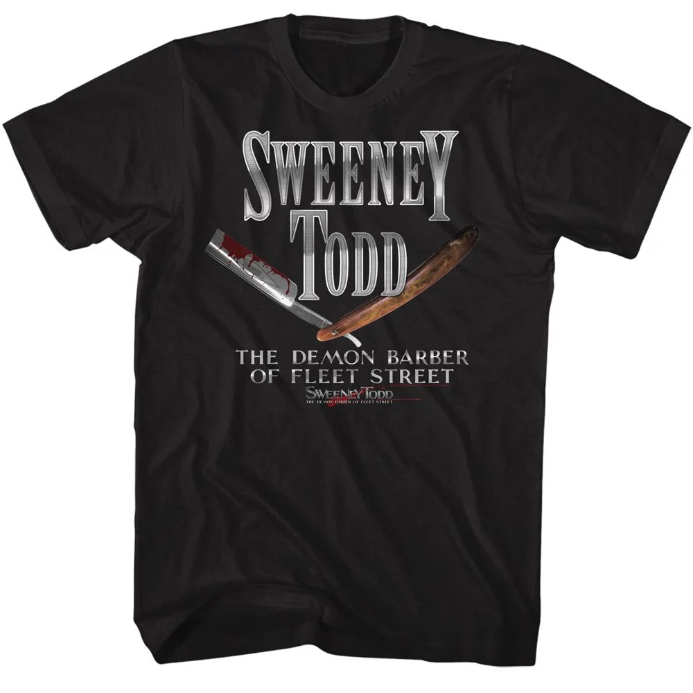Rockinstone Sweeny Todd Realistic Razor Black Adult T-shirt Size:xxl