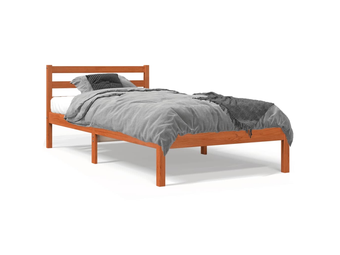 Bed Frame, Bed Frames Vidaxl Marrom Madeira De Pinho (90 X 190 Cm)