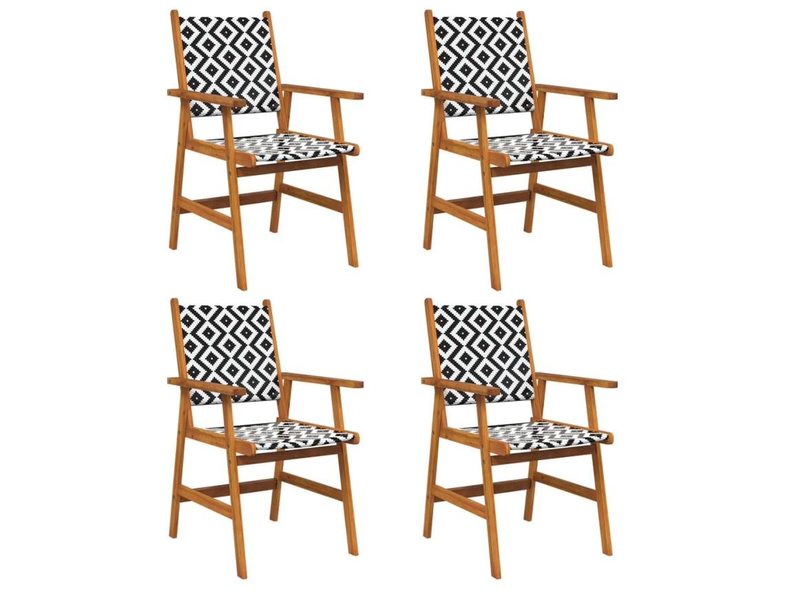 Cadeiras de Jardim 4 Pcs Madeira de Acácia Maciça MAISON EXCLUSIVE