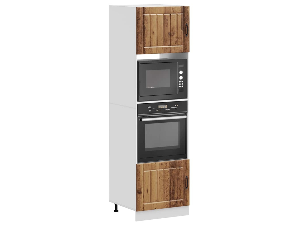 Vidaxl Armários Forno 2 Pcs Lucca Derivados De Madeira Madeira Velha