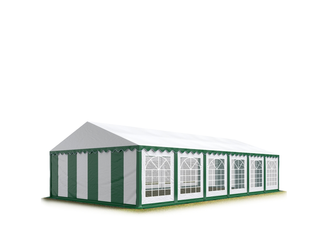 Tenda para Festas 6x12 M, PVC 700, Verde Escuro Branco Toolport
