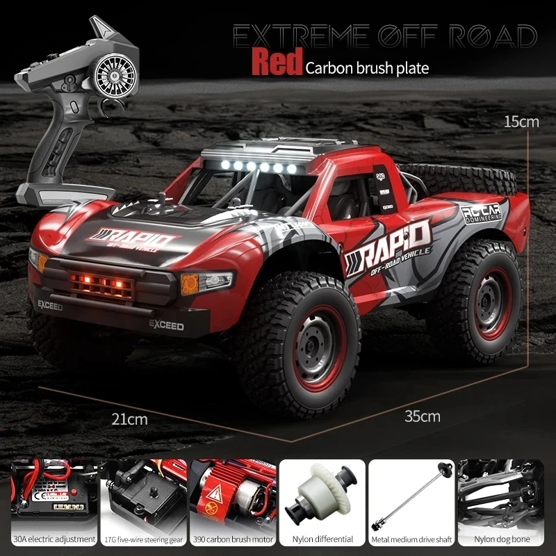 (vermelho) Carro De Controle Remoto 2.4grc, Velocidade Máxima De 70 Km/h, Com Luzes