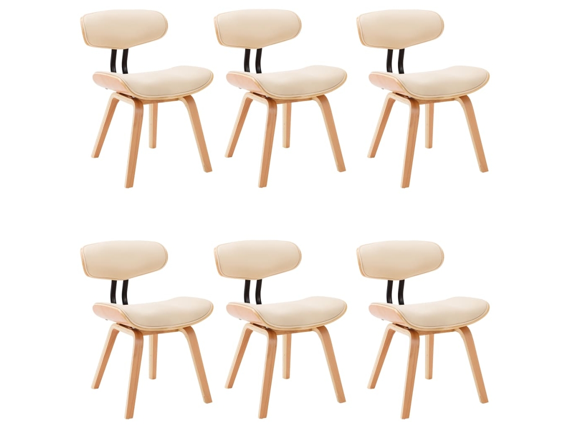 Dining Chair, Dining Chairs Vidaxl Creme Couro Artificial (n/a)