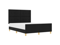 Estrutura de Cama com Cabeceira Preto 140x190 Cm Tecido MAISON EXCLUSIVE